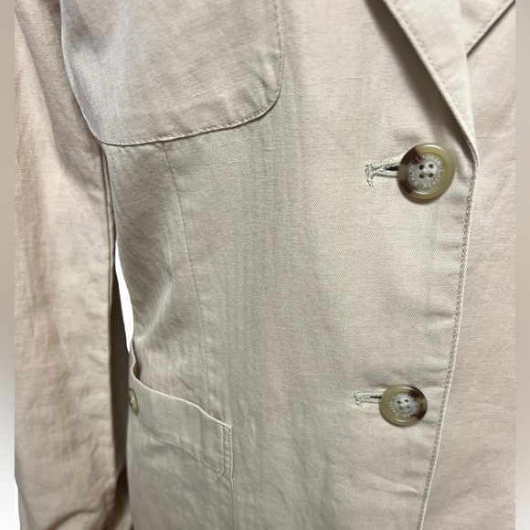 Ralph Lauren Lauren Cotten linen blend spring summer jacket blazer size 14 - Picture 4 of 5